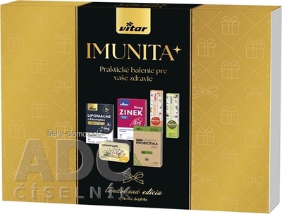 VITAR Box Imunita+ B-komplex cps30+zinok tbl90+energit zázvor tbl42+probiotika tbl30+vit.C tbl20+multivit.tbl20,1x1set