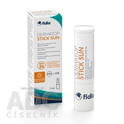 DERMATOP STICK SUN SPF 30 tyčinka na pery 1x3 ml