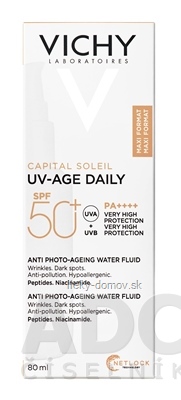 VICHY CAPITAL SOLEIL UV-AGE DAILY denný fluid proti fotostarnutiu pleti s ochranným faktorom SPF50+ 1x80 ml