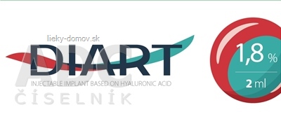 DIART 1,8 % Implantát na báze HA 36 mg/2 ml v predplnenej injekčnej striekačke, s dvoma ihlami, na náhradu synoviálnej tekutiny 1x2 ml