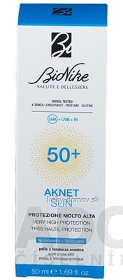 BioNike AKNET SUN 50+ krém na opaľovanie, na pleť so sklonom k akné 1x50 ml