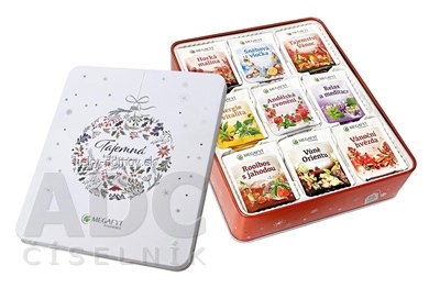 MEGAFYT TAJOMNÁ kolekcia čajov plechová krabica (9 druhov po 8 vrecúšok, 72 ks) 1x134 g