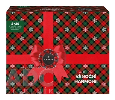 LEROS ČAJE PRE VIANOČNÚ HARMÓNIU 5 čaj Bylinkové Vianoce 20x2 g + čaj Kúzelné Vianoce 20x2 g, 1x1 set