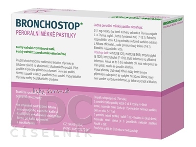 BRONCHOSTOP pastilky na cmúľanie gum por (blis.PVC/PE/PVDC/Al) 1x20 ks