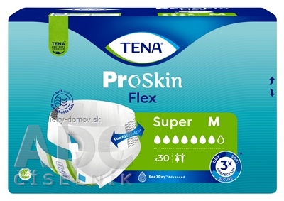 TENA Flex Super M inkontinenčné nohavičky s rýchloupevňovacím pásom (inov.2022) 1x30 ks