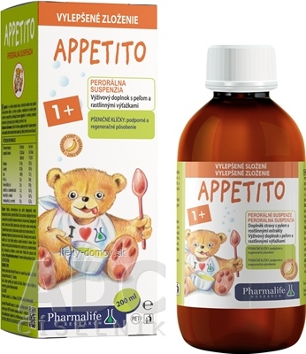 Pharmalife APPETITO SIRUP 1+ perorálna suspenzia, banánová príchuť 1x200 ml