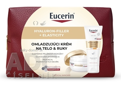 Eucerin Kazeta HYALURON-FILLER+ELASTICITY BODY telový krém omladzujúci 200 ml + krém na ruky 75 ml (akcia 2025) 1x1 set