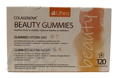 Liftea COLAGENOVA BEAUTY GUMMIES GUMMIES HYDRA DAY 60 ks + GUMMIES NUTRA NIGHT 60 ks (120 ks), 1x1 set