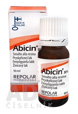 Abicin 30% živicový lak na nechty (inov. 2025) 1x10 ml