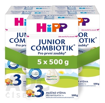 HiPP 3 JUNIOR COMBIOTIK (inov.2025) mliečna výživa pre batoľatá (od 1 roka) 5x500 g
