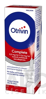 Otrivin Complete aer nao (fľ.HDPE s dávkovačom ovl. prstami zvisle) 1x10 ml