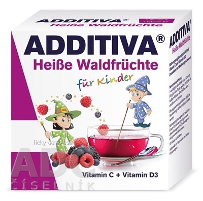 ADDITIVA Horúci dúšok Lesné plody vrecúška s práškom (vitamín C + D3) (po 10 g) 1x10 ks