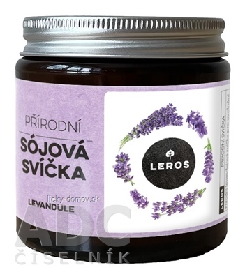 LEROS PRÍRODNÁ SÓJOVA SVIEČKA LEVANDUĽA vonná sviečka s vôňou levandule 1x120 ml
