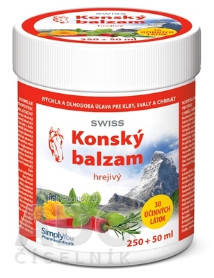 KONSKÝ BALZAM SWISS hrejivý 250+50 ml zadarmo (300 ml)