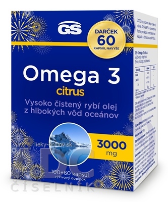 GS Omega 3 citrus Darček cps 100+60 navyše (160 ks)