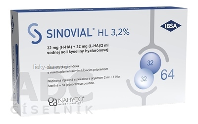 SINOVIAL HL 3,2% intraartikulárny roztok hyseliny hylaurónovej, v naplnenej injekčnej striekačke s ihlou 1x2 ml