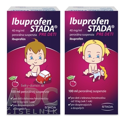 Ibuprofen STADA 40 mg/ml perorálna suspenzia sus por (fľ.PET+ striek.) 1x100 ml
