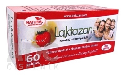 LAKTAZAN tablety tbl enzým laktáza s príchuťou jahody 1x60 ks