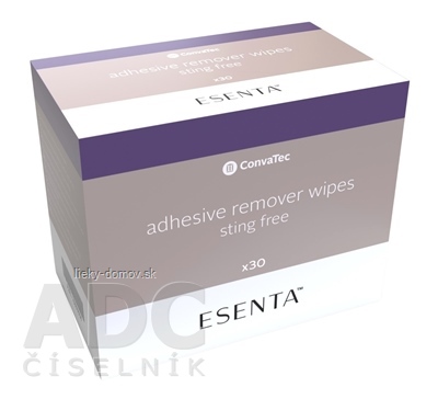ConvaTec ESENTA Obrúsky stomické na odstraňovanie a čistenie zvyškov náplastí, 1x30 ks