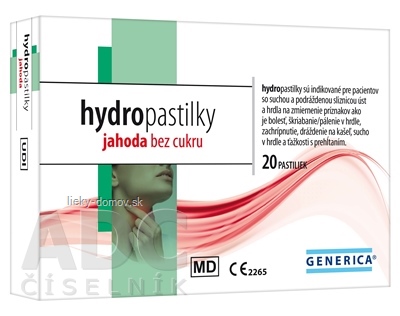GENERICA hydropastilky jahoda bez cukru 1x20 ks