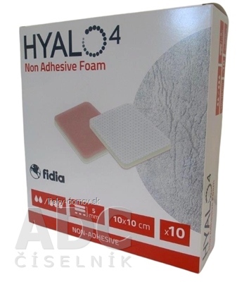 HYALO4 Non Adhesive Foam krytie na rany, penové (PU), neadhezíve, 10x10 cm, 1x10 ks
