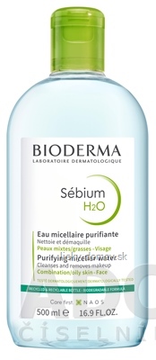 BIODERMA Sébium H2O micelárna pleťová voda na mastnú a zmiešanú pleť (inov.2024) 1x500 ml