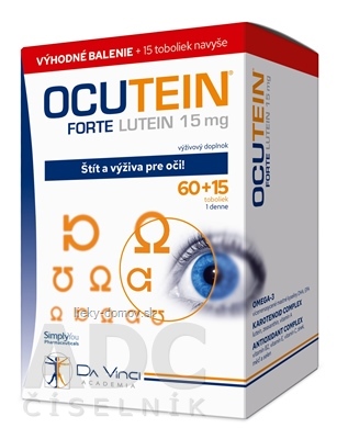OCUTEIN FORTE Luteín 15 mg - DA VINCI cps 60+15 zadarmo (75 ks)