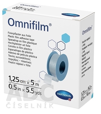 Omnifilm fixačná náplasť z transparentnej fólie na cievke (1,25 cm x 5 m) 1x1 ks