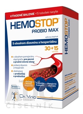 HemoStop Probio Max - DA VINCI cps 30+15 zadarmo (45 ks)